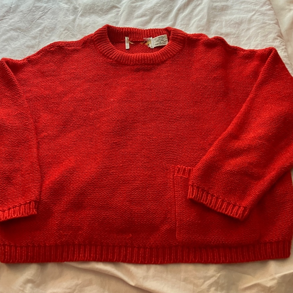 J. Crew Red Crew Neck Sweater
